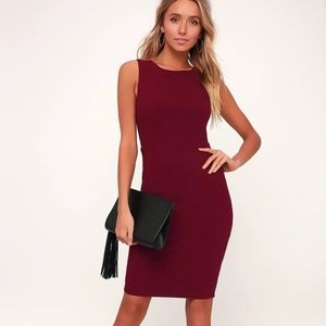 Lulu's Speak Sweetly Burgundy Lace Backless Dress